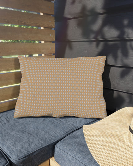 Tan Sunset Star-crossed Bodies Outdoor Pillow, 20" x 14"