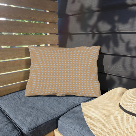 Tan Sunset Star-crossed Bodies Outdoor Pillow, 20" x 14"