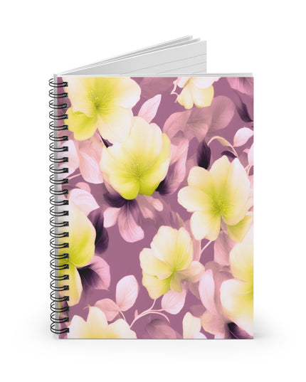 Lemon Blossom Floral Bunch Spiral Notebook - Ruled Line, 6" x 8", 118 pages
