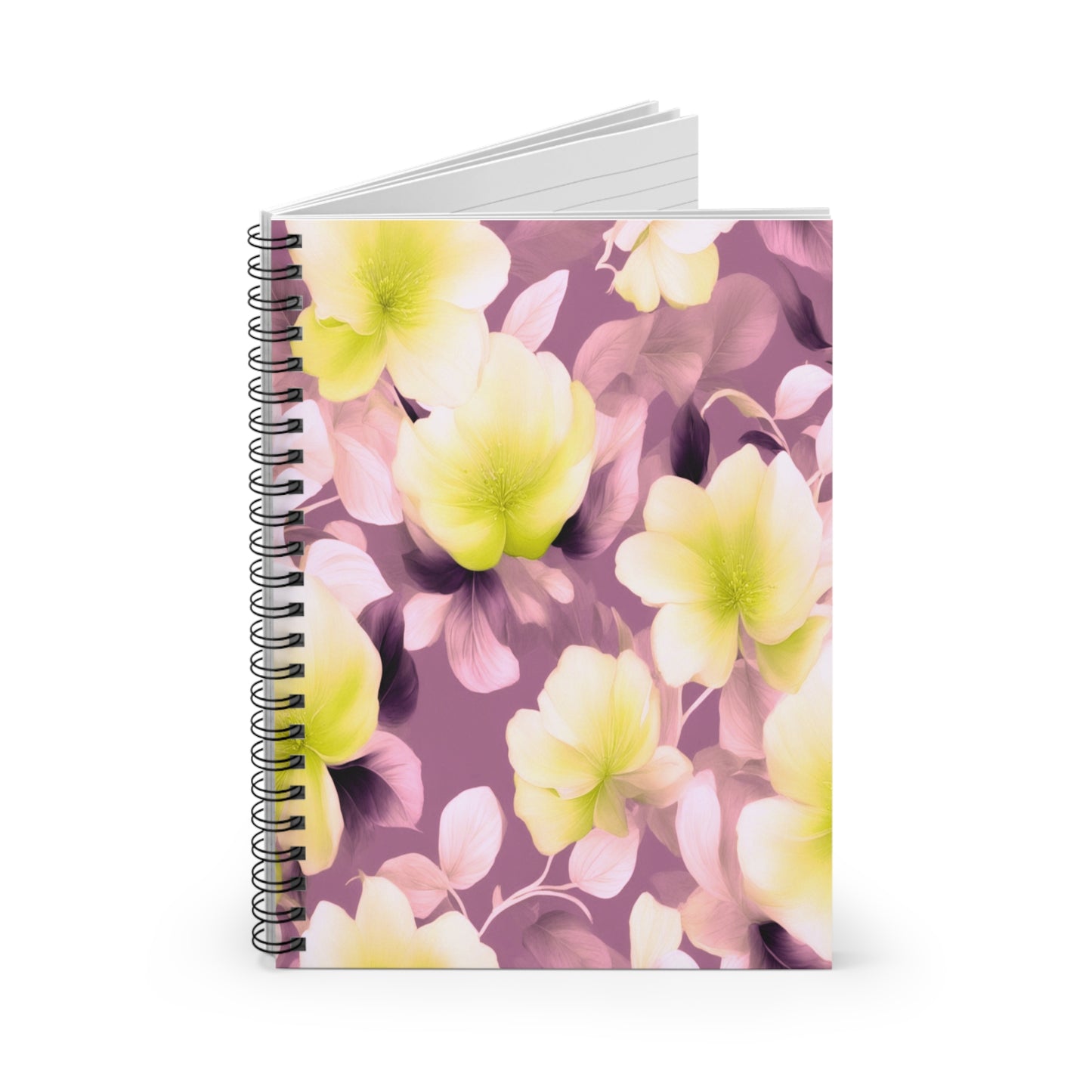 Lemon Blossom Floral Bunch Spiral Notebook - Ruled Line, 6" x 8", 118 pages