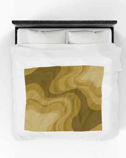Brown Wavey Velveteen Plush Blanket, 50" x 60"