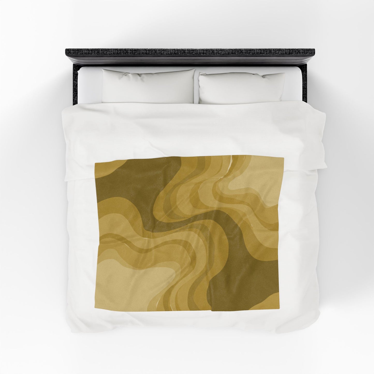 Brown Wavey Velveteen Plush Blanket, 50" x 60"