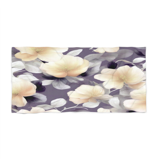 White Blush Floral Bunch 30" x 60" Beach Towel