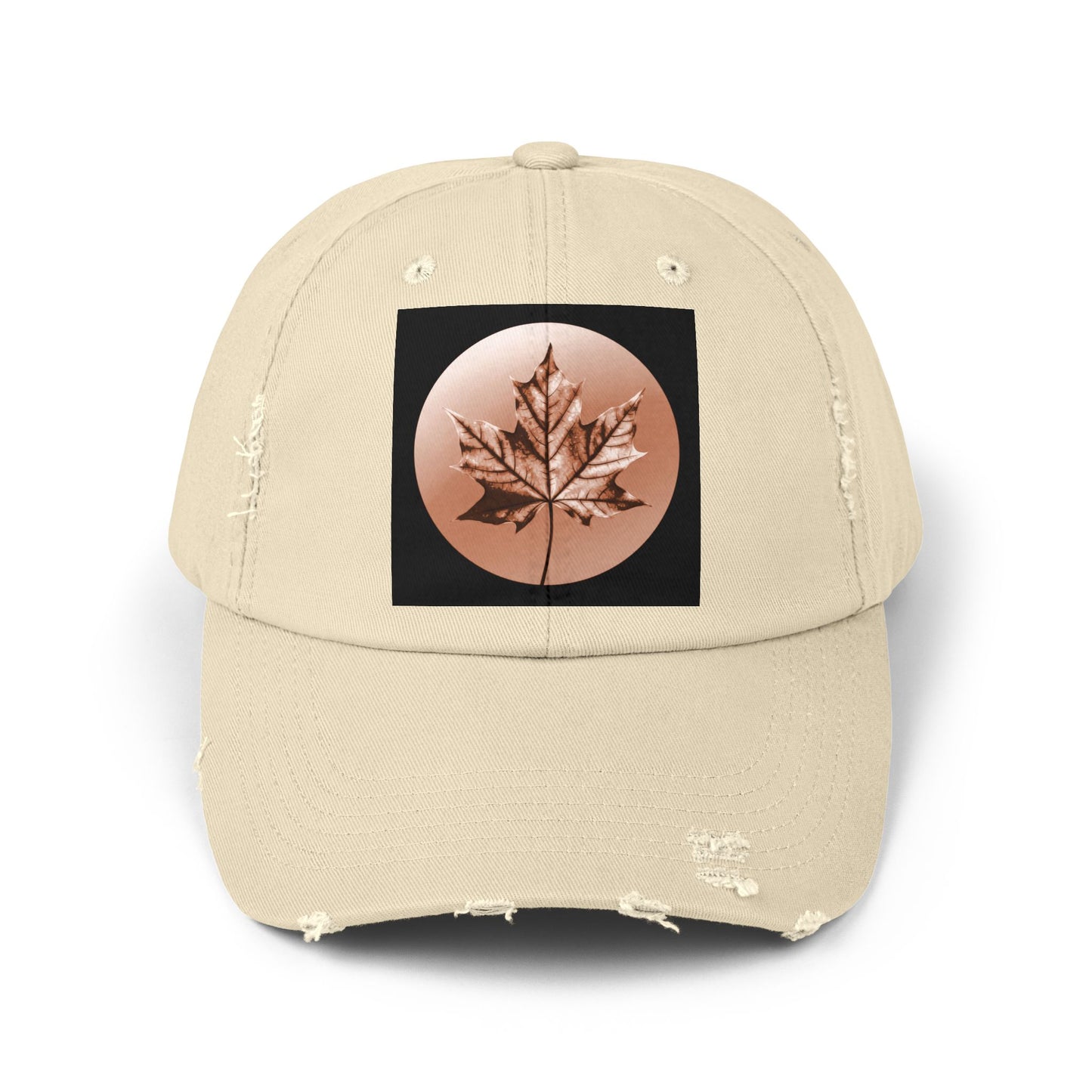 Soft Maple Leaf Unisex Distressed Cap
