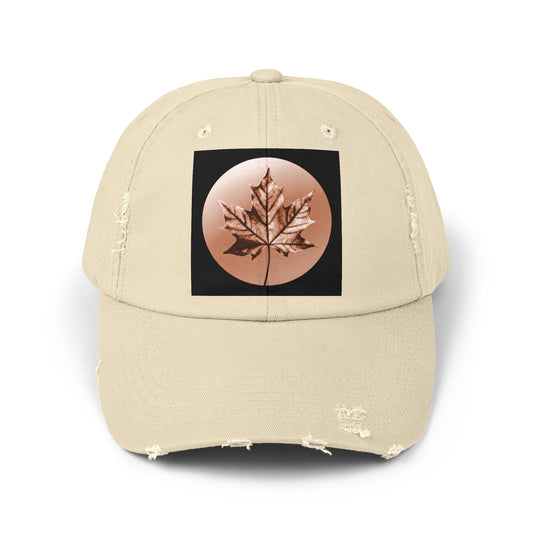 Soft Maple Leaf Unisex Distressed Cap