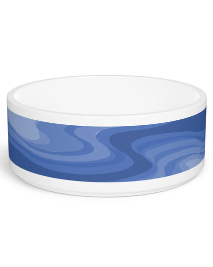 Deep Blue Wavey 16 oz Pet Bowl