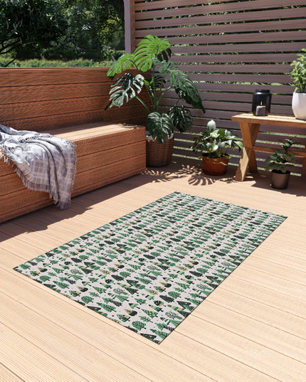 Mini Vintage Green Trees Outdoor Rug, 36" x 60"