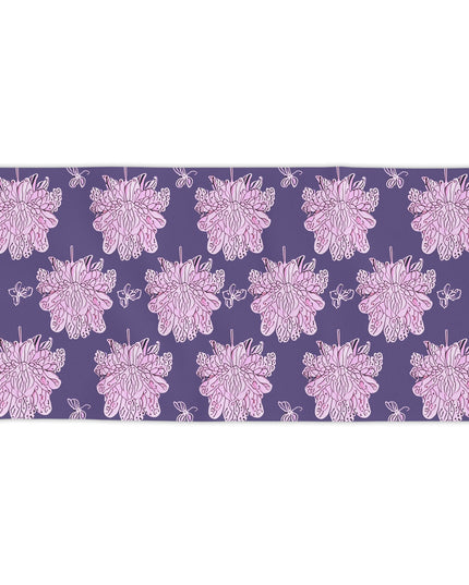 Magenta Floral Butterflies Beach Towel, 30" x 60"
