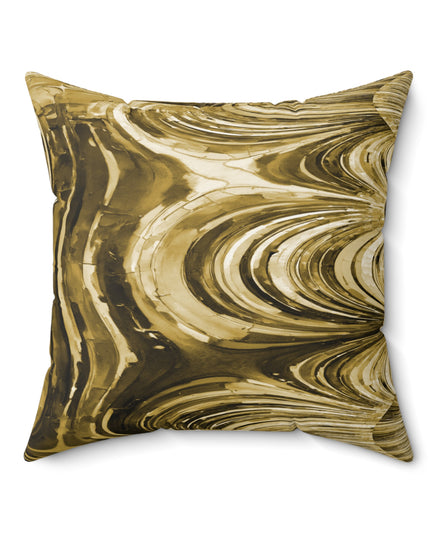Uzi Spiral Light Brown Faux Suede Square Pillow, 20" x 20"