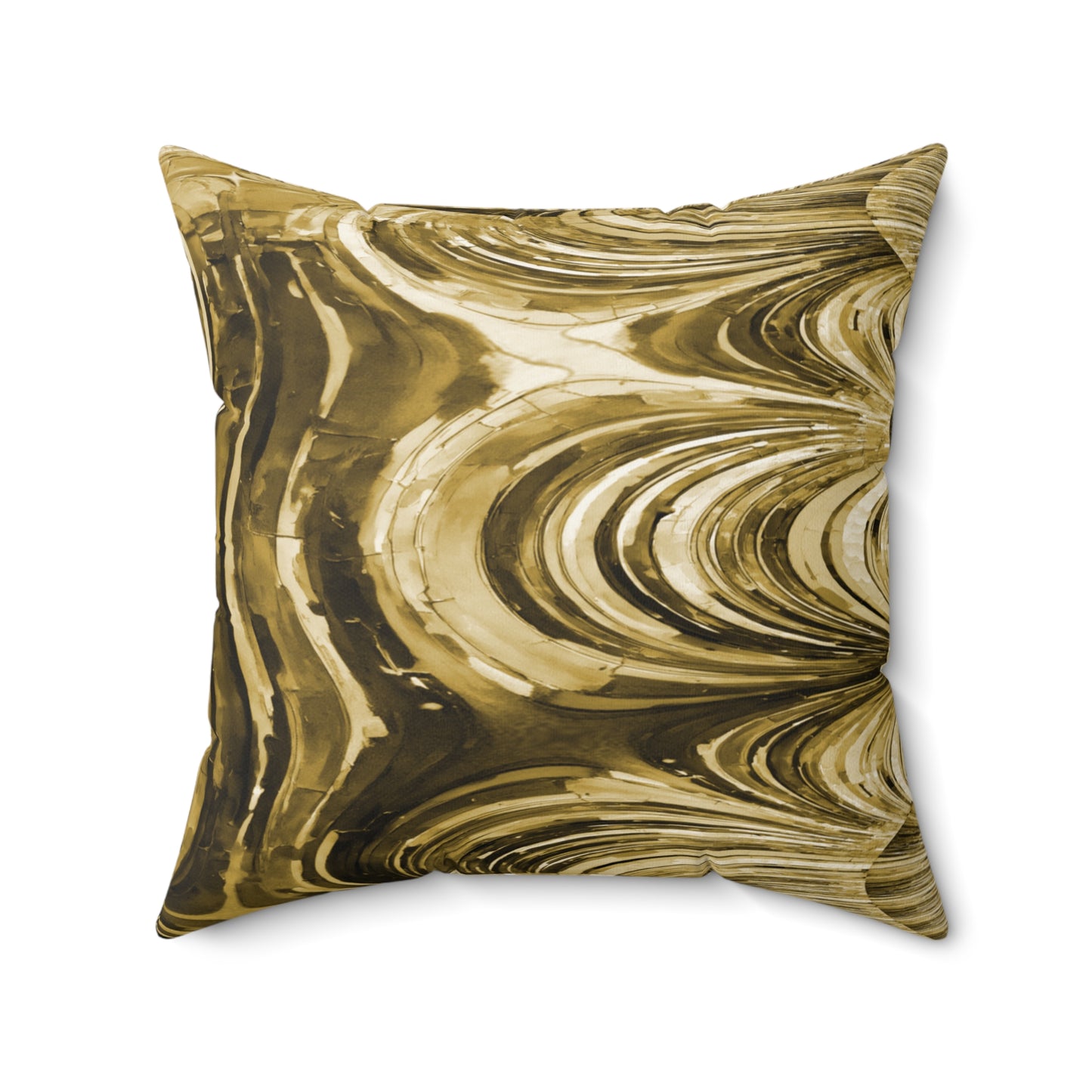 Uzi Spiral Light Brown Faux Suede Square Pillow, 20" x 20"