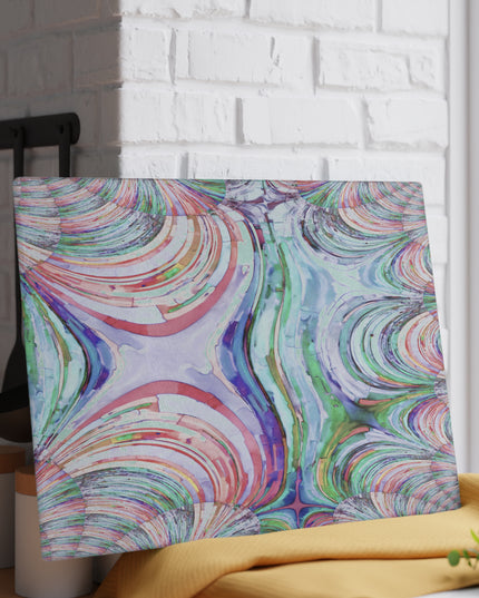 Uzi Spiral Pastels 11" x 15" Glass Cutting Board