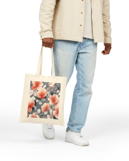 Red Blossom Floral Bunch Cotton Canvas Tote Bag