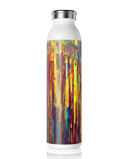 Striped Alpha Slim Water Bottle, 20 oz White