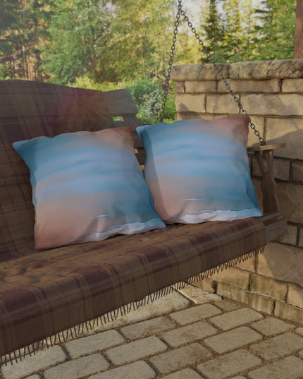 Blue Sea Peach Fog 20" x 20" Outdoor Pillow