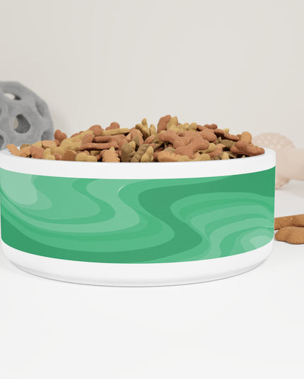 Mint Green Wavey 16 oz Pet Bowl