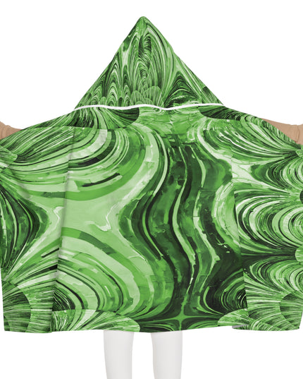Uzi Spiral Mint Pastel Youth Hooded Towel, 24" x 48"