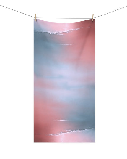 Gray Sea Pink Fog 30" x 60" Mink-Cotton Towel (50% polyester, 50% cotton)