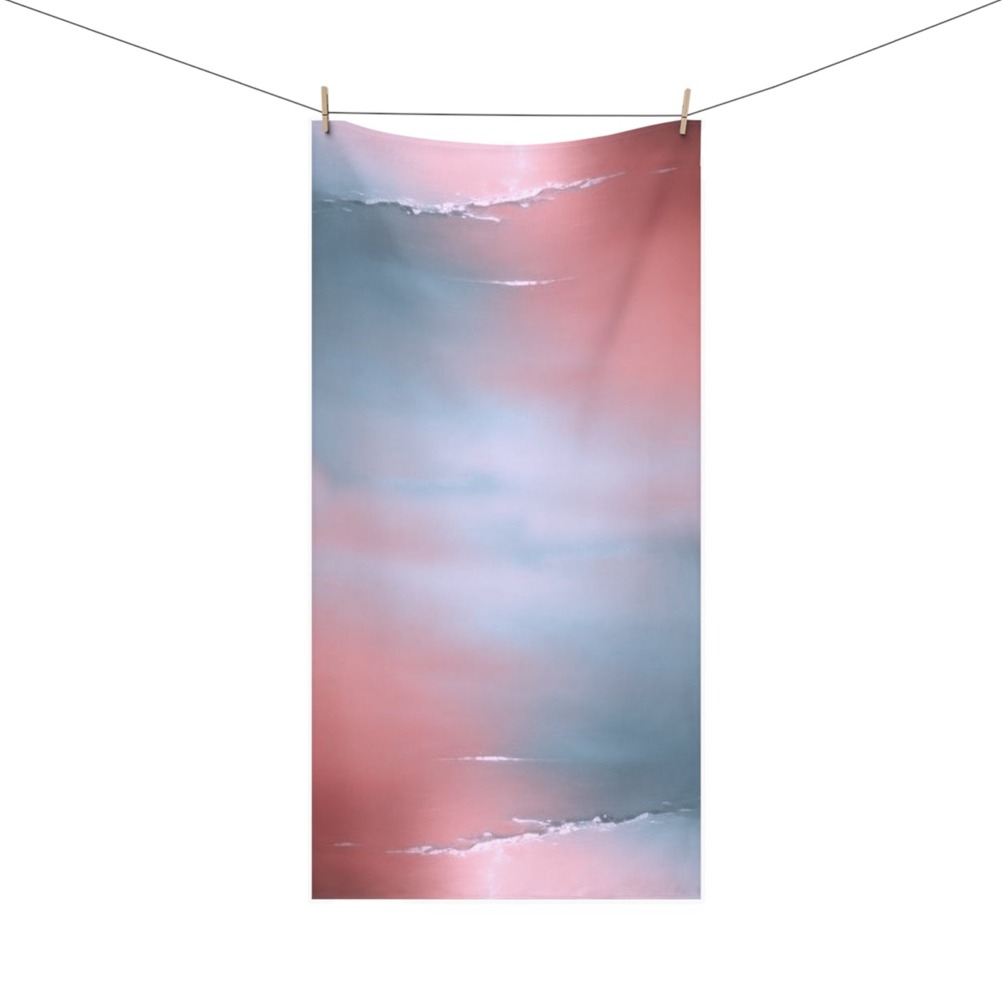 Gray Sea Pink Fog 30" x 60" Mink-Cotton Towel (50% polyester, 50% cotton)