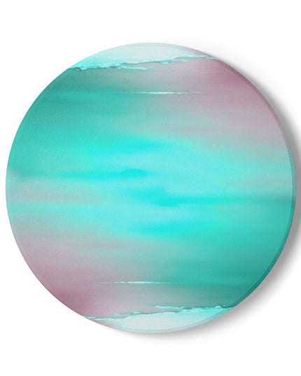 Green Sea Lavender Fog 4" x 4" Round Ceramic Coaster