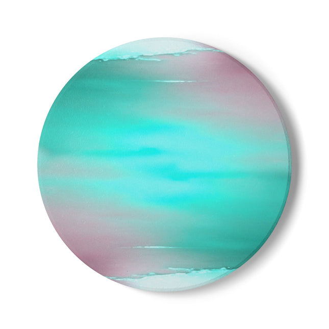 Green Sea Lavender Fog 4" x 4" Round Ceramic Coaster