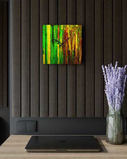 Striped Beta Acrylic Wall Clock, Round or Square, 10.75" x 10.75"