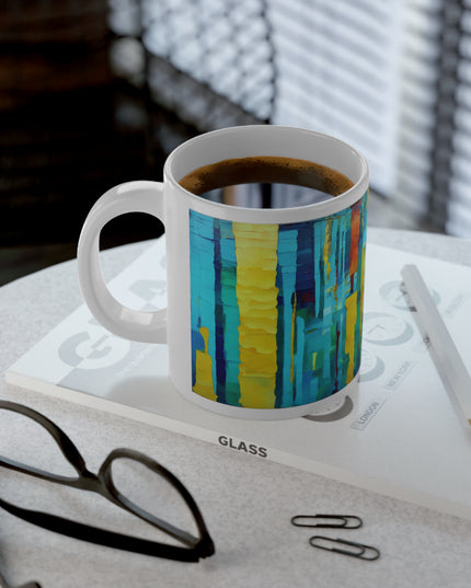 Striped Alpha 20 oz White Glossy Jumbo Mug