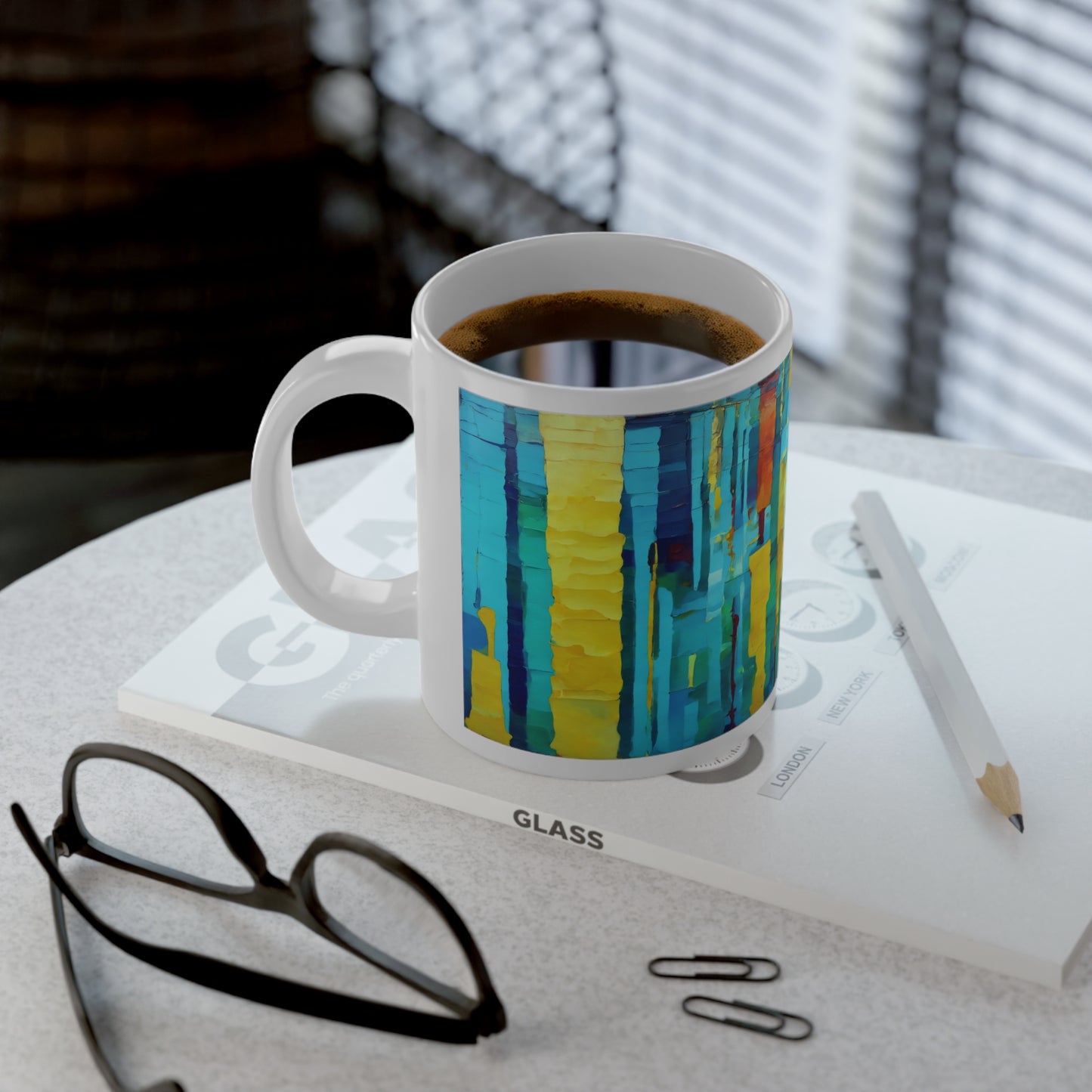 Striped Alpha 20 oz White Glossy Jumbo Mug
