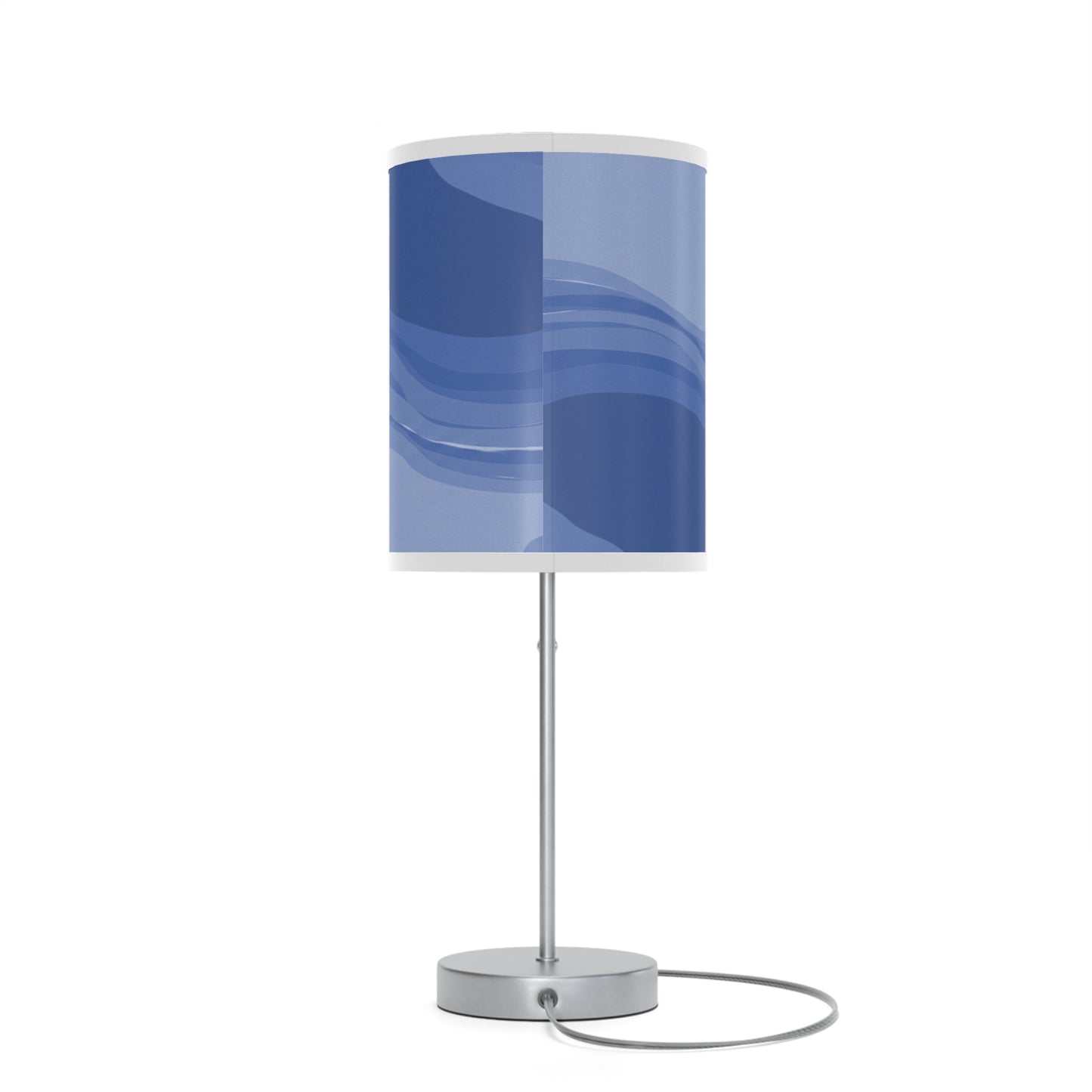Deep Blue Wavey Table Lamp on a White or Silver Stand, US|CA plug