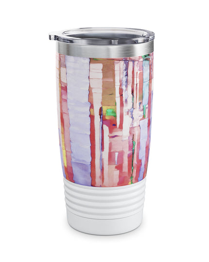 Striped Pastels Ringneck Tumbler, 20oz in white