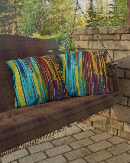Striped Alpha 20" x 20" Outdoor Pillow