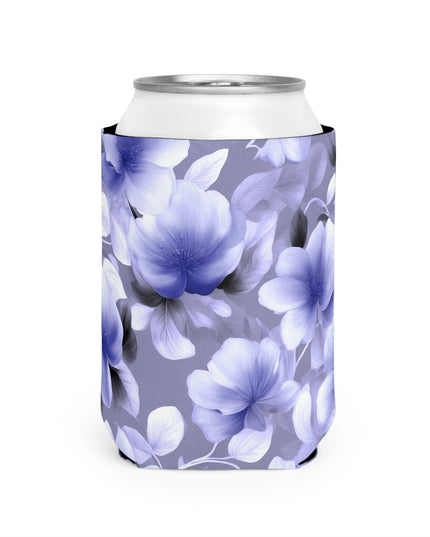 Indigo Blossom Floral Bunch 12 oz Can Cooler Sleeve