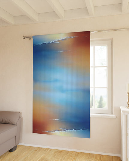 Blue Sea Red Orange Fog, 50" x  84", blackout