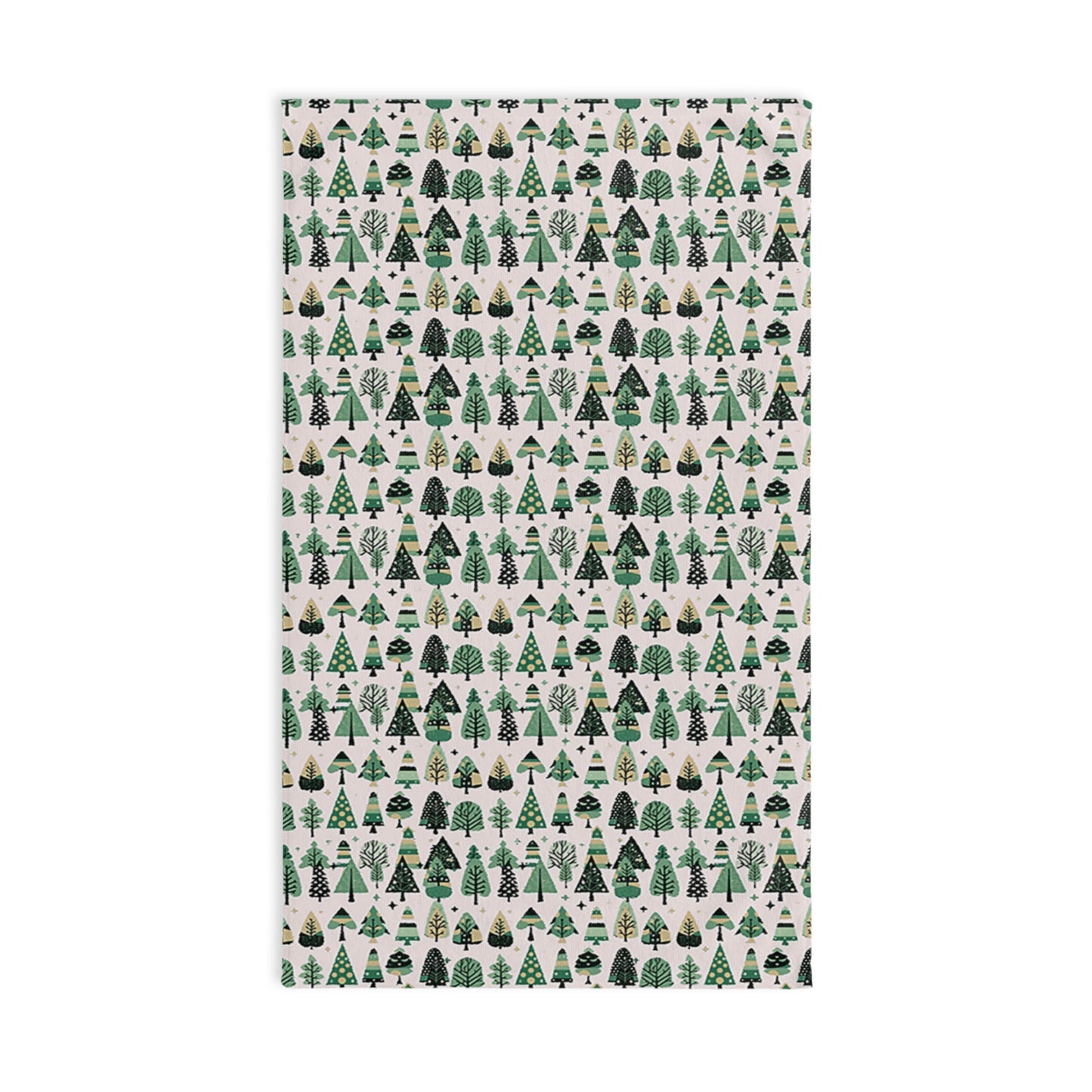 Mini Vintage Green Trees Hand Towel, 16" x 28"