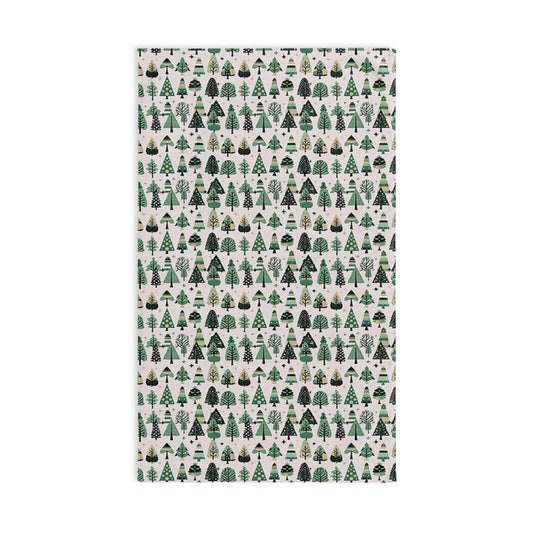 Mini Vintage Green Trees Hand Towel, 16" x 28"