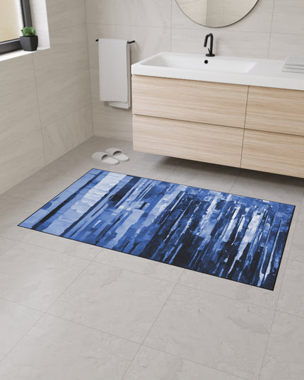 Striped Deep Blue 24" x 36" Heavy Duty Floor Mat
