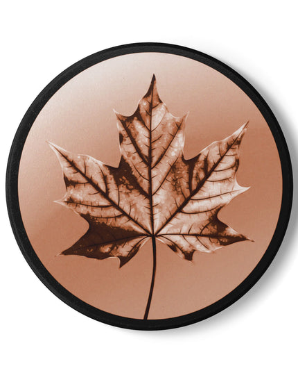 Soft Maple Leaf 4" x 4" Round Ceramic Coaster