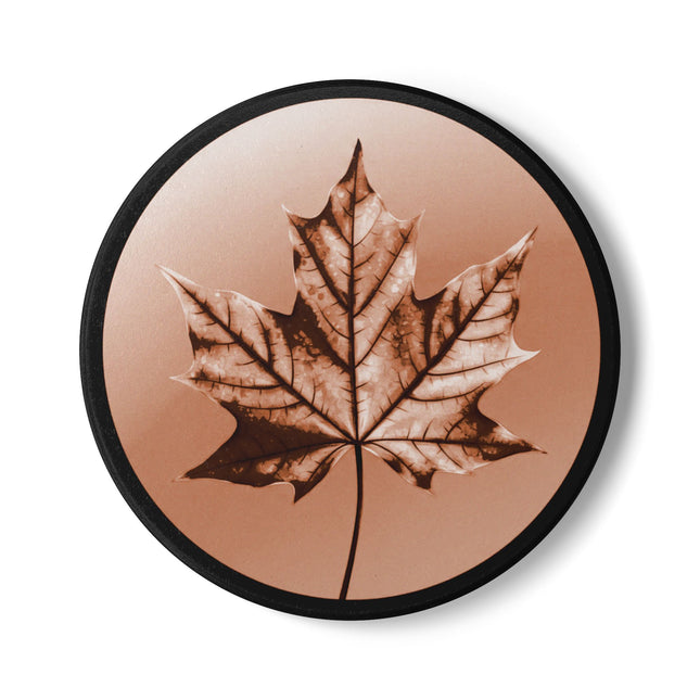 Soft Maple Leaf 4" x 4" Round Ceramic Coaster