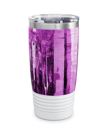 Striped Powder Lavender Ringneck Tumbler, 20oz in white
