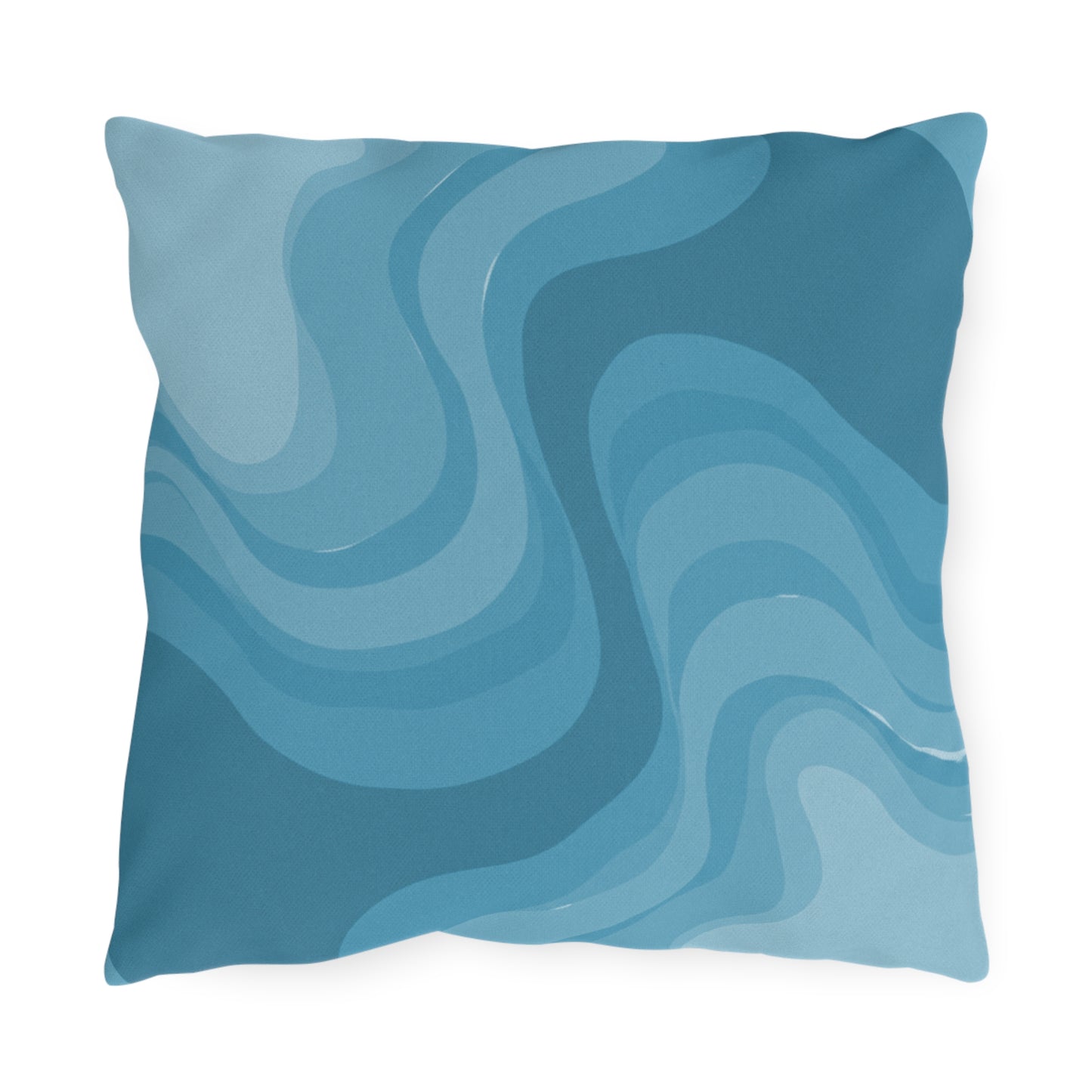 Sky Blue Wavey 16" x 16" Outdoor Pillow