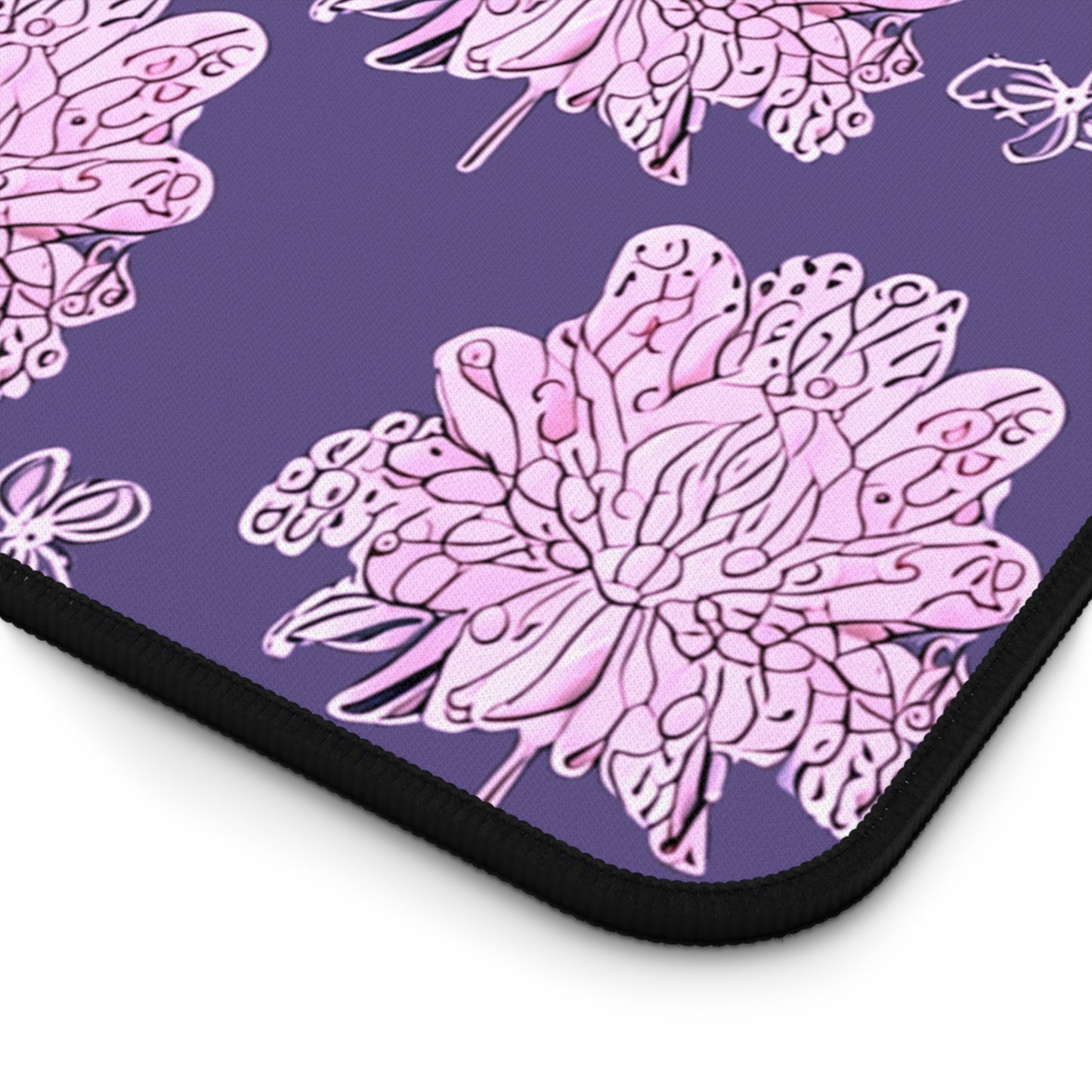 Magenta Floral Butterflies 12" x 22" Desk Mat