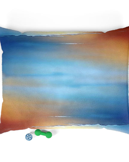 Blue Sea Red Orange Fog 50" × 40" Pet Bed