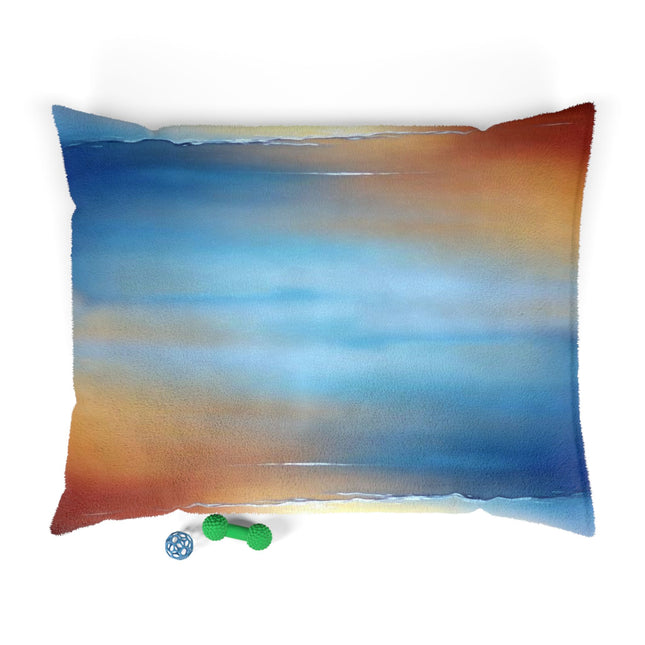 Blue Sea Red Orange Fog 50" × 40" Pet Bed