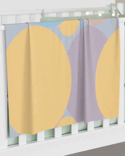 Pastel Baby Blue and Peach Patches Baby Swaddle 30″×40″ Blanket