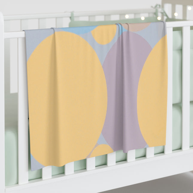 Pastel Baby Blue and Peach Patches Baby Swaddle 30″×40″ Blanket
