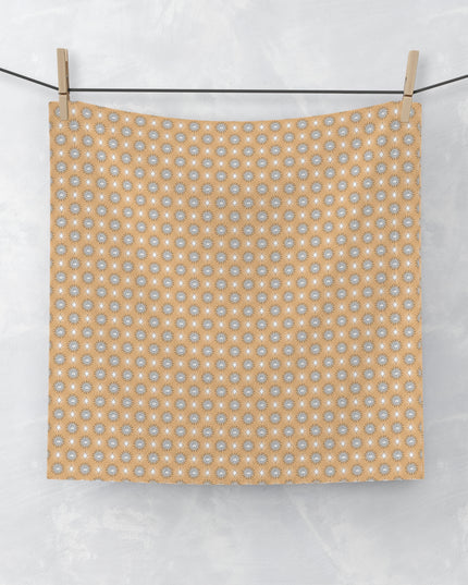Tan Sunset Star-crossed Bodies Face Towel, 13" x 13"