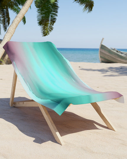 Green Sea Lavender Fog Beach Towel, 30" x 60"