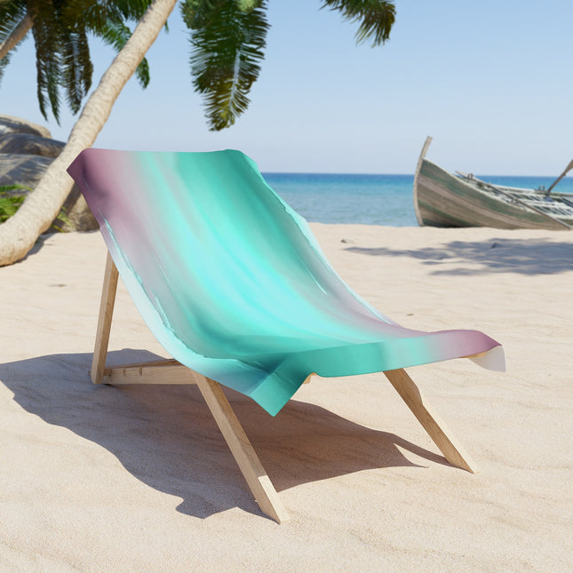 Green Sea Lavender Fog Beach Towel, 30" x 60"