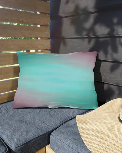 Green Sea Lavender Fog 20" x 14" Outdoor Pillow