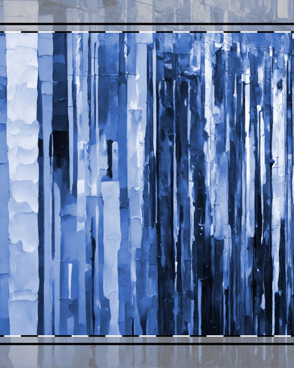 Striped Deep Blue Poly Twill Napkin, 10" x 10"