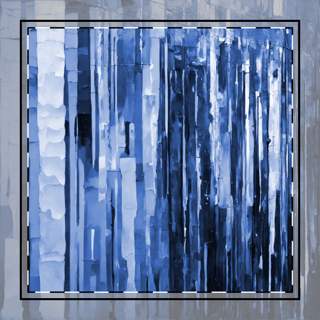 Striped Deep Blue Poly Twill Napkin, 10" x 10"